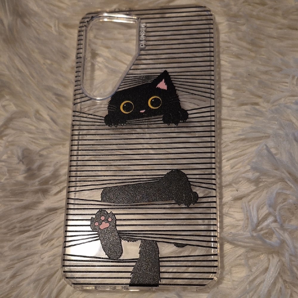 Black Cat Striped Phone Case Samsung 25 FE